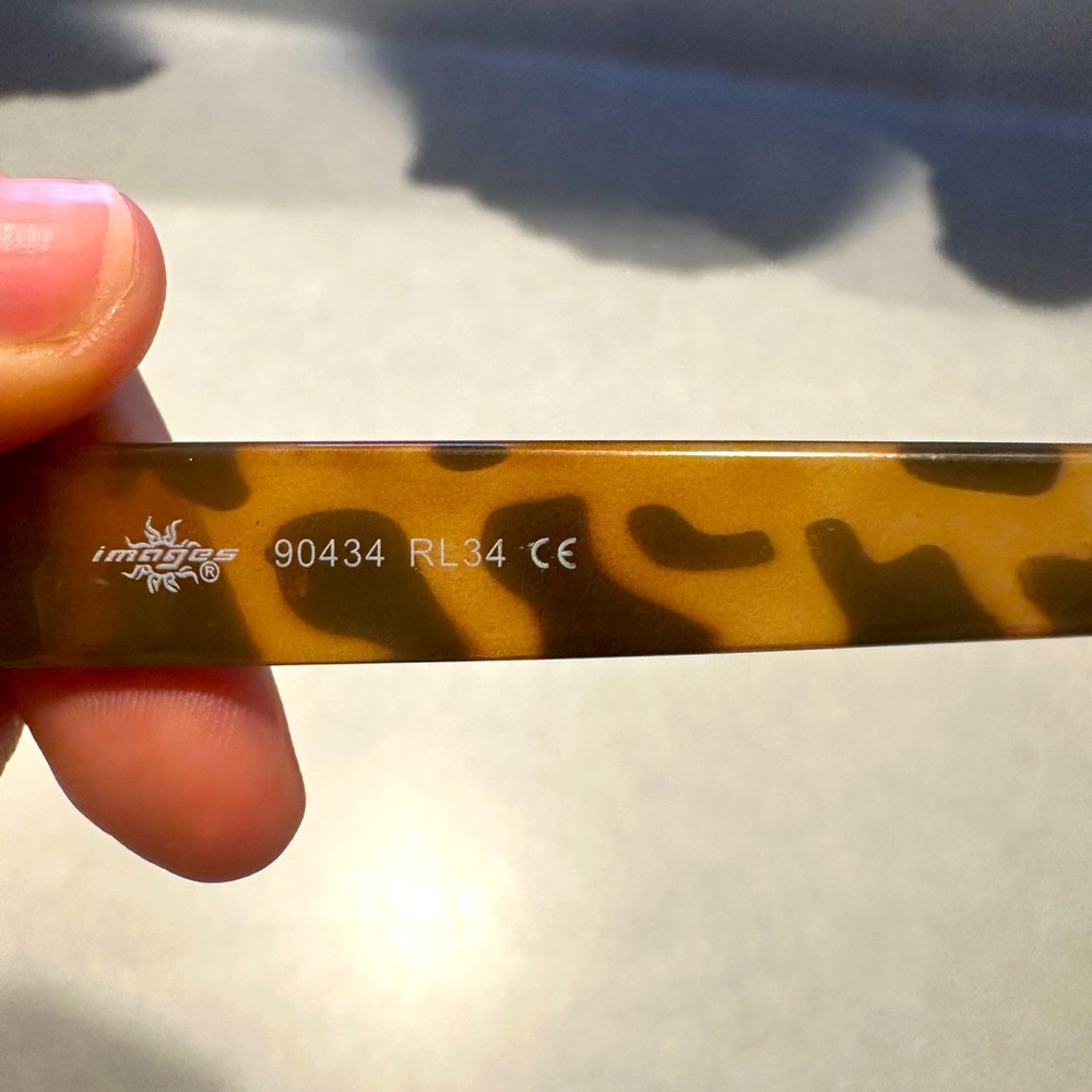 Sunglasses Images Premium Eyewear, Yellow Rimmed, Cheetah detail. - Picture 4 of 5